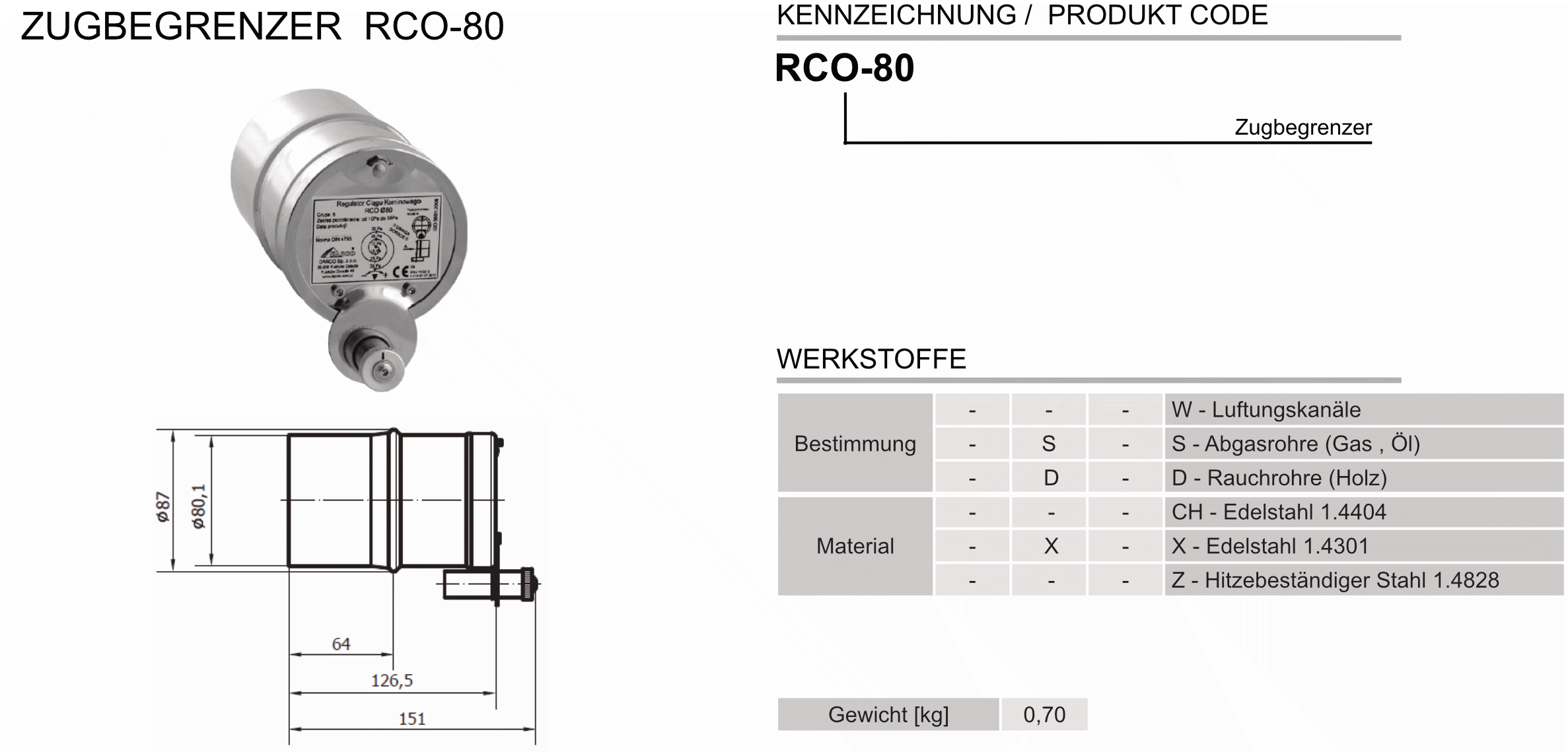 Produktbeschreibung ZZ-RCO-80