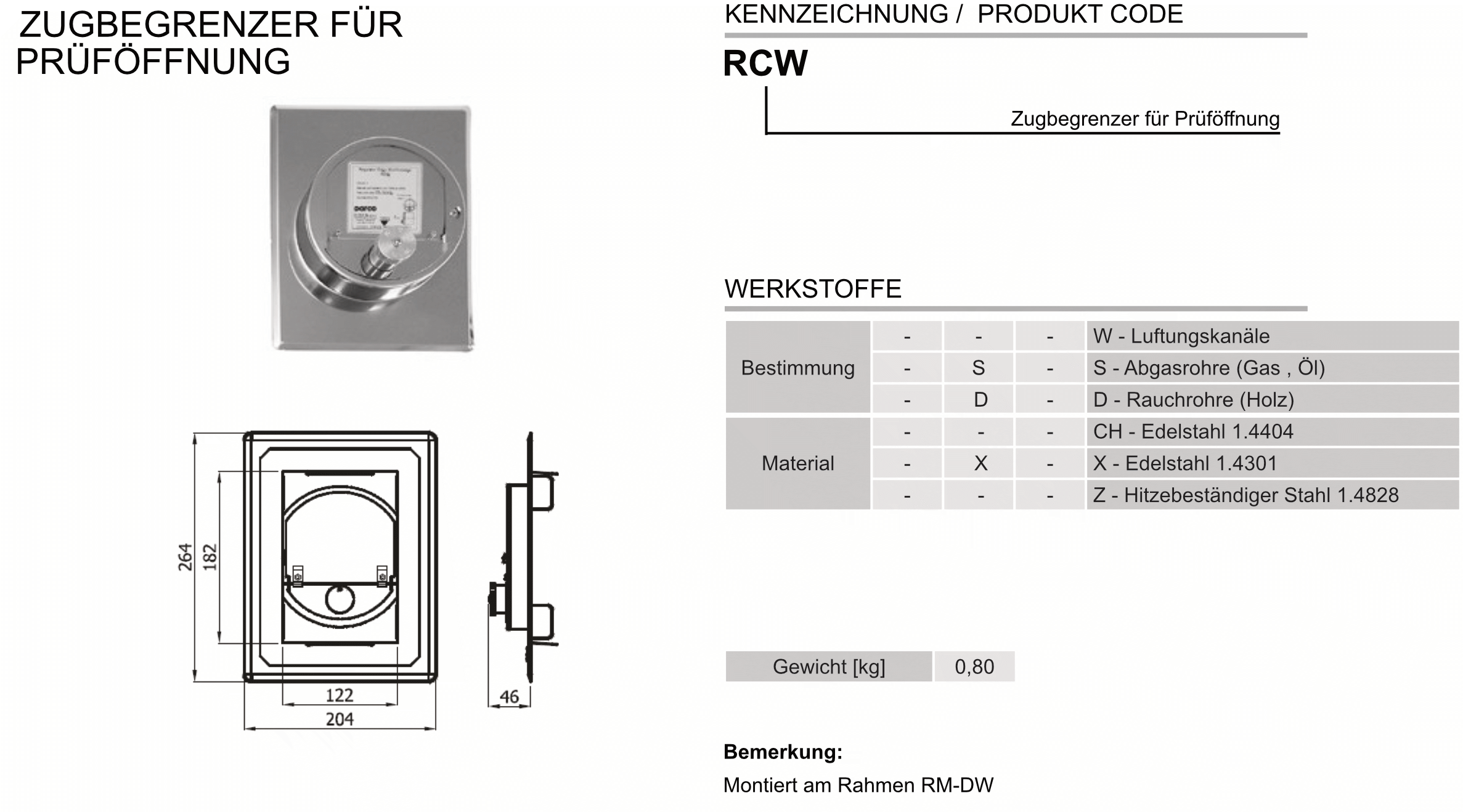 Produktbeschreibung ZZ-RCW